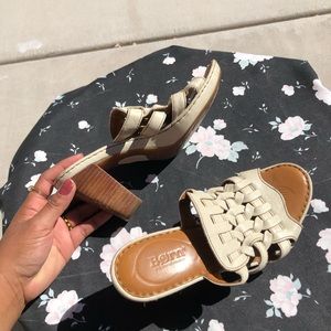 Born Heels cream and tan